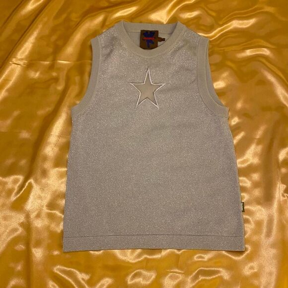 Heaven by Marc Jacobs Women's Silver Glitter Knit Tank Top - Picture 2 of 7